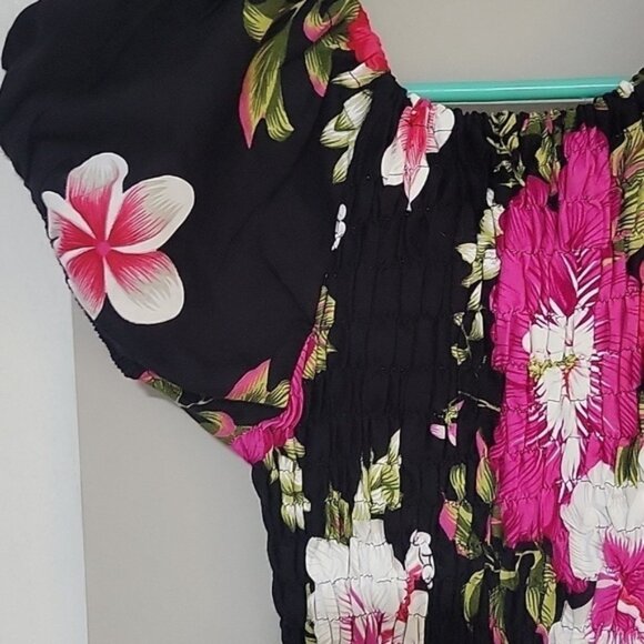 Women's Hawaiian floral midi dress size S/M - Picture 2 of 4